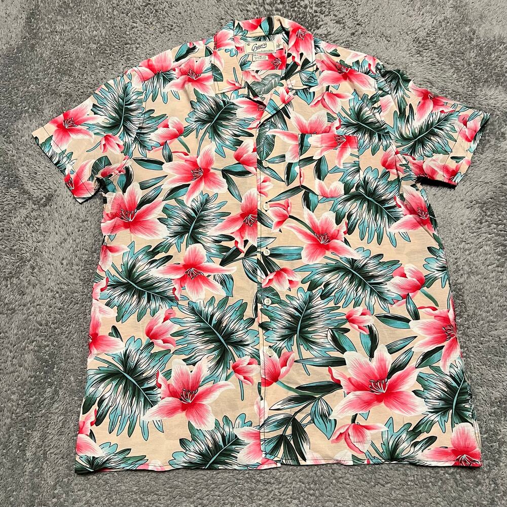 Grayers Cotton Nylon Floral Button-Up Shirt Mens Large Short Sleeve Tropical
